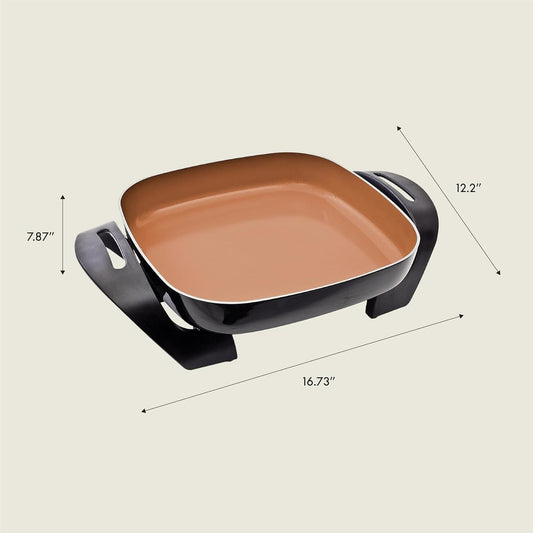 12x12 Electric Skillet & Frying Pan with Glass Lid
