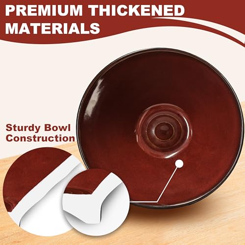 9.4 Inch 2 Sets Ceramic Ramen Bowl (B:Red&Black / 9.4 INCH 2 Set)