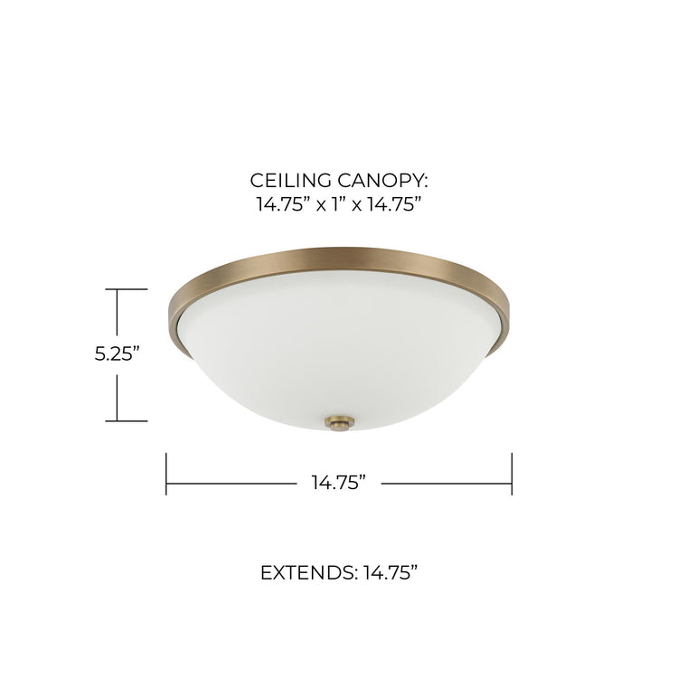 2325AD SW Perkins Soft White Glass Flush Mount Ceiling Light