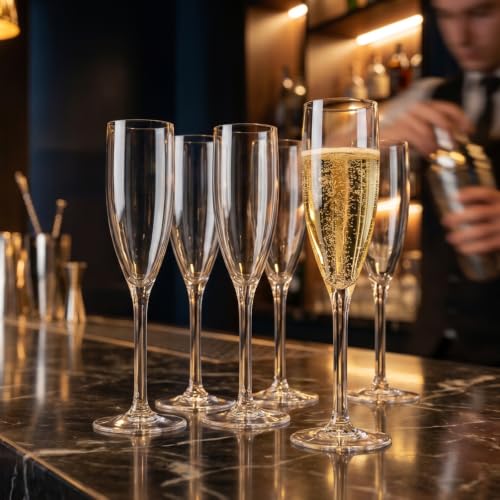 European Style Unbreakable Tritan Acrylic Champagne Flutes Glasses
