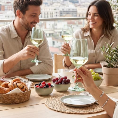 Green Colored Wine Glass Set (6 Count)