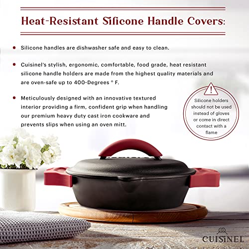 Cast Iron Skillet + Cast Iron Lid Set (Dual Handle Skillet + Cast Iron Lid / 10"+12")