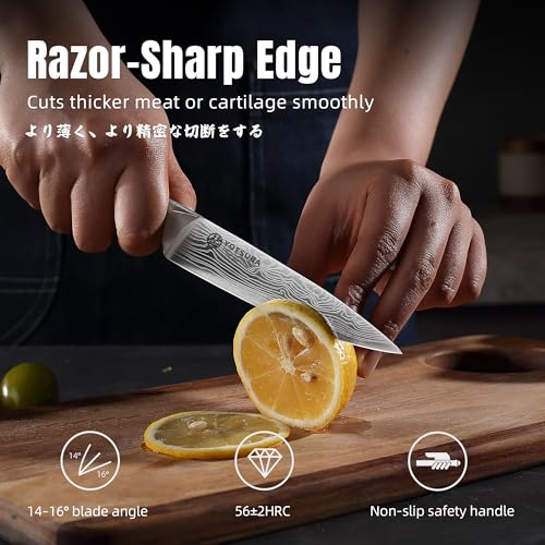 5 Inch Japanese Utility Knife with Full Tang Rosewood Handle