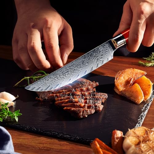 SENKEN Damascus Steak Knife Set (6 Count)