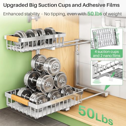 Under Sink Organizer (Silver / 2 Pack)