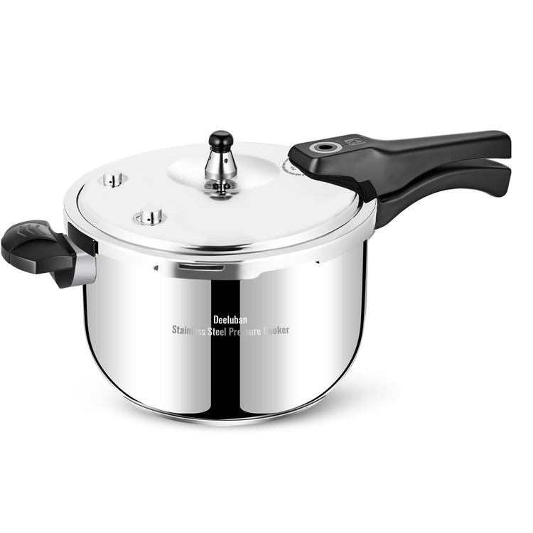 Stainless Steel Pressure Cooker 10 Quart All Stovetops Induction Compatible Food Grade Heavy Duty Multi Safety System Durable Body Handle for Home and Commercial Use