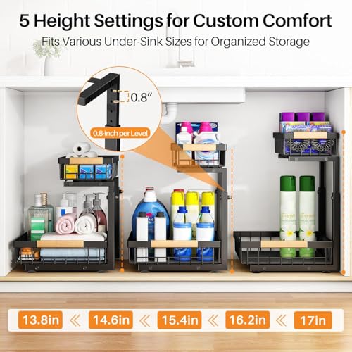 Under Sink Organizer (Large-2-Pack / Black)