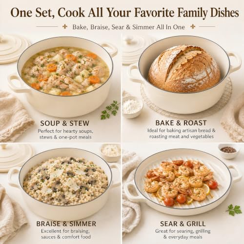 Enameled Cast Iron Dutch Oven Set