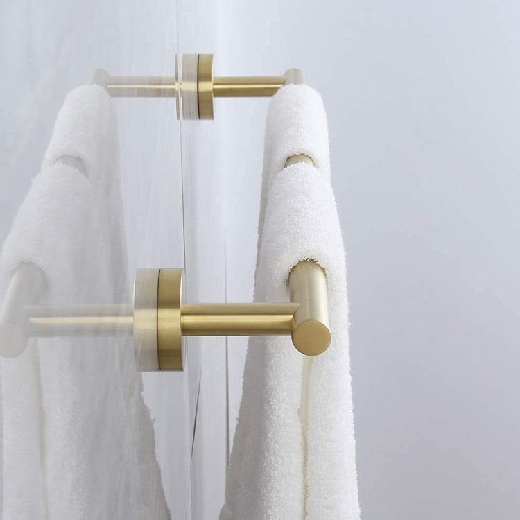2 Pieces Brushed Gold Bathroom Towel Bar