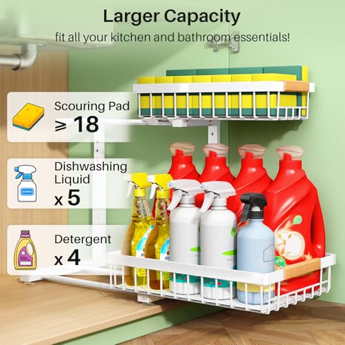 Under Sink Organizer (White / 2 Pack)