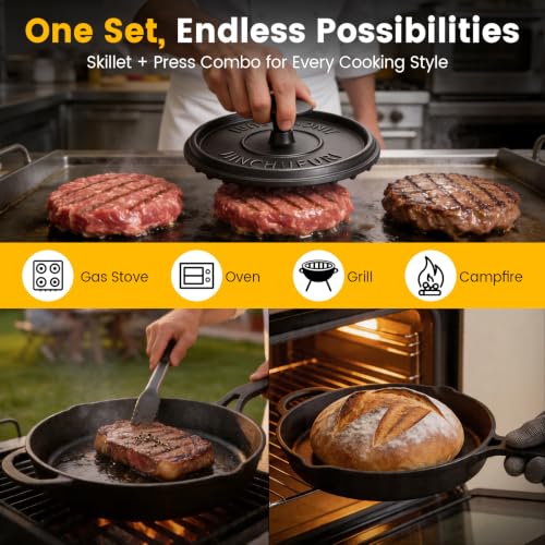 Cast Iron Skillet Set 10 Inch Pre