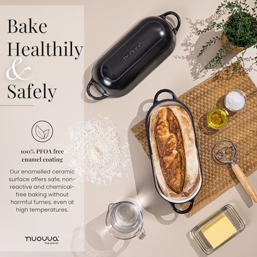 Enamelled Cast Iron Bread Loaf Pot (34cm x 16cm / Black)