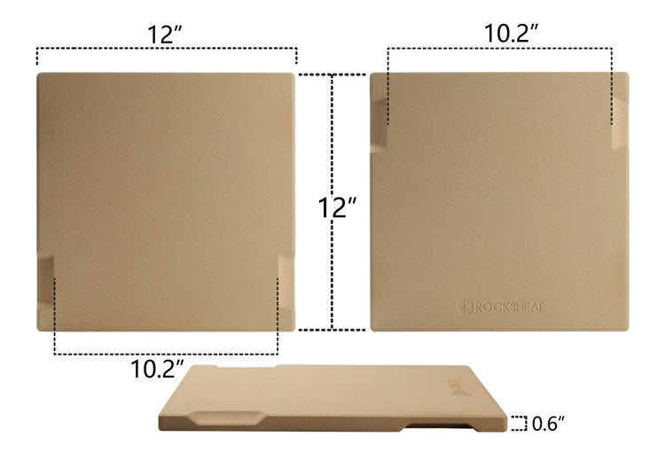 Pizza Stone 12"x12" Square Pizza Stone for Oven Grill BBQ