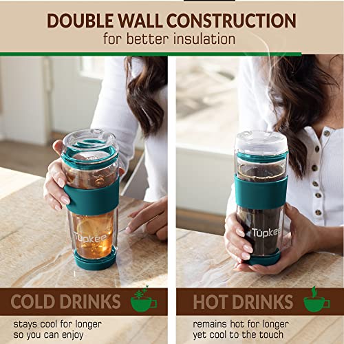 Double Wall All Glass Tumbler (Cyan)