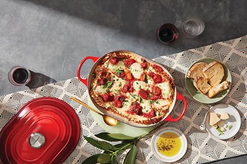 Enameled Cast Iron Oval Casserole with Lid