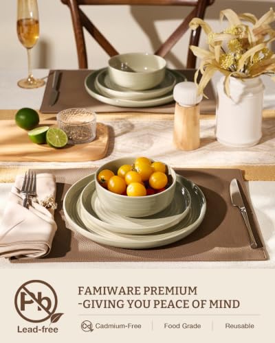Stoneware Dinnerware Set for 6 (White Honey)