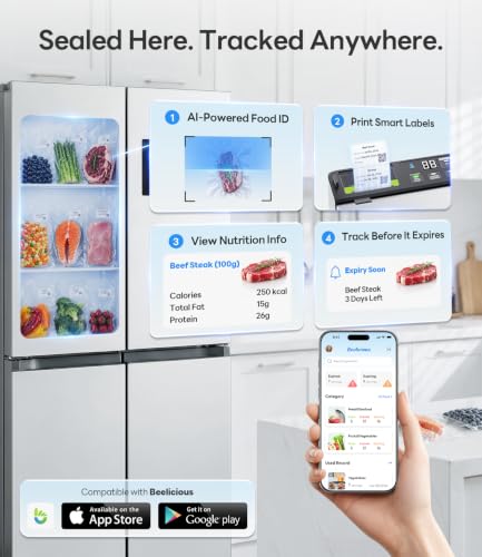 98kPa Vacuum Sealer with FoodTrace Label Printing & Food Management App