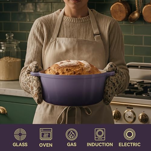 4.5 Quart Dutch Oven Pot with Lid (4.5 QT / Purple)