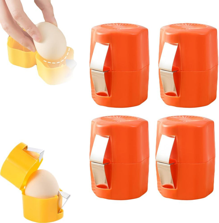 2026 New Egg opener, Egg Shell Separator for Raw Eggs Gadgets Cracker Tool, Upgrade Stainless Steel Egg Cutter Egg Cracker Tool Multifunctional Egg Cutter Multipack (4, Orange)