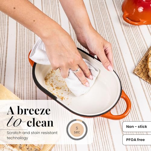 Dutch Oven For Sourdough Bread Baking (24cm x 16cm / Orange)