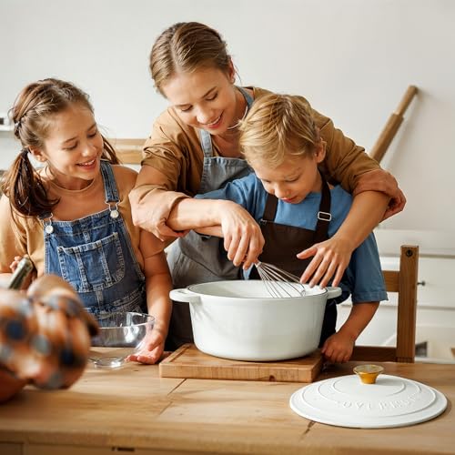 Enameled Cast Iron Dutch Oven (7 Quart / Pearl White)