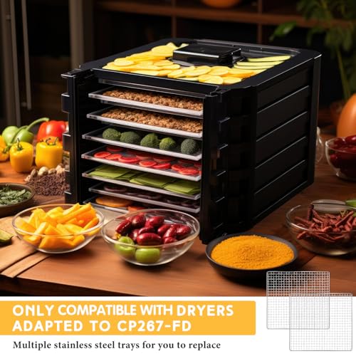4 Pcs 13 x 12 Inches Dehydrator Trays Compatible with CP267 (4 Count)