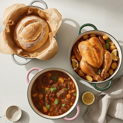 6 Quart Dutch Oven Pot with Lid (6 QT / Pink)