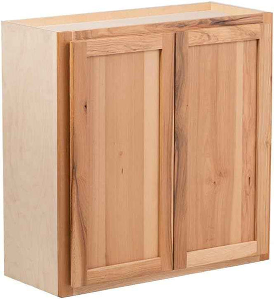 Quicklock RTA (Ready-to-Assemble) 42" Tall Wall Kitchen Cabinets - Shaker Style | 100% Hardwood | Made in America | Soft Close Hardware (Rustic Hickory, 12" D x 36" W x 24" H)