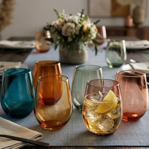 European Style Shatterproof Tritan Stemless Wine Glasses (6 Count)