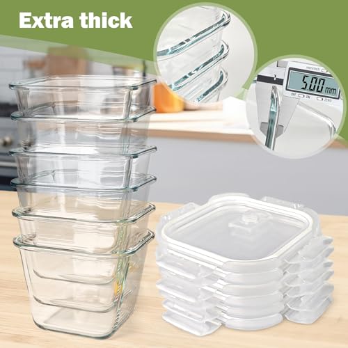 Borosilicate Glass Soup Containers with Lids (Transparent6)