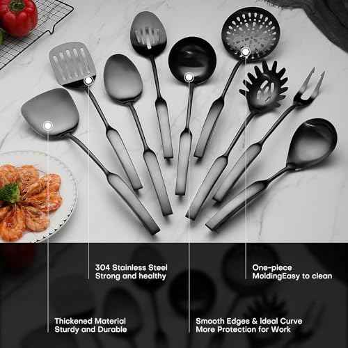 9PCS Silverware Set for 304 Stainless Steel Kitchen Utensils Set Cooking Utensil Set (9 Count)