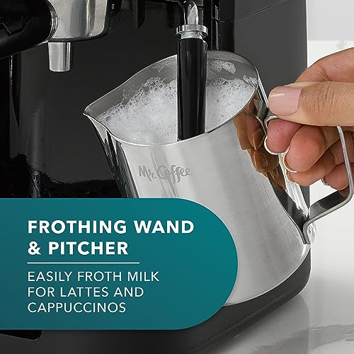 4 Shot Steam Espresso Cappuccino and Latte Maker with Stainless Steel Frothing Pitcher