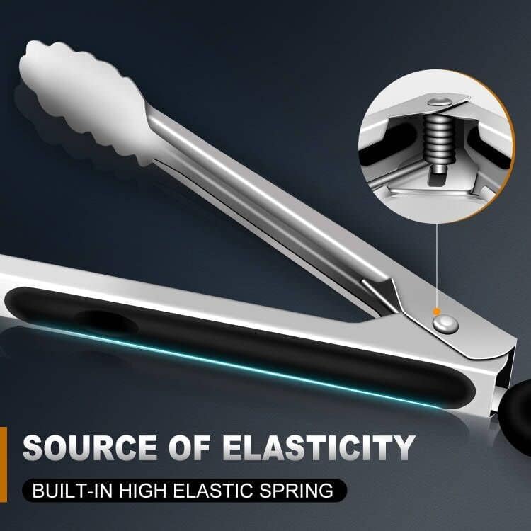 Grill Tongs BBQ Tongs Heat Resistant 600 Degrees (4 Count)