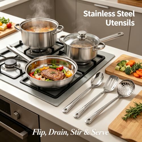 10 Piece Stainless Steel Cookware Set With Tri