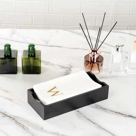 Luxenap 15.8 X 7.9 Inch Linen-Feel Guest Towels, 50 Lettered Hand Towels - Gold Letter 'W', Sans Serif Font, White Paper Dinner Napkins, airlaid, For Restrooms And Tables