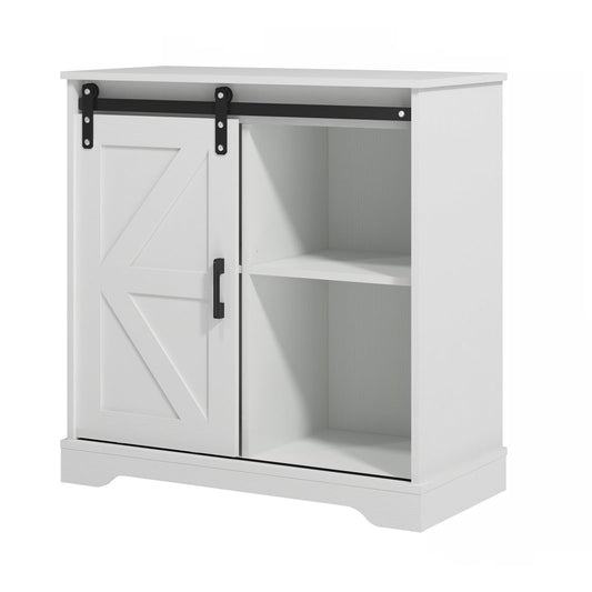 Sliding Barn Door Buffet Sideboard Storage Cabinet Coffee Bar Kitchen Farmhouse Style