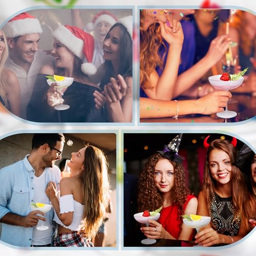 12 Pcs Plastic Coupe Glasses 9 oz Disposable Martini Glasses for Cocktails (12 Count)
