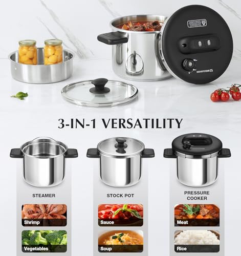 14 Piece Stainless Steel Cookware Set with Pressure Cooker