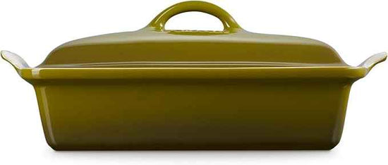 Le Creuset Stoneware Heritage Rectangular Covered Casserole, 4 qt., Olive