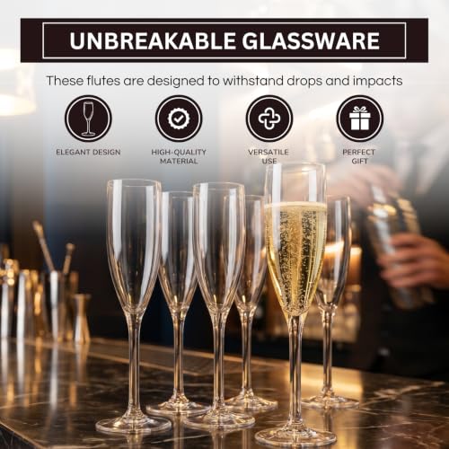 European Style Unbreakable Tritan Acrylic Champagne Flutes Glasses