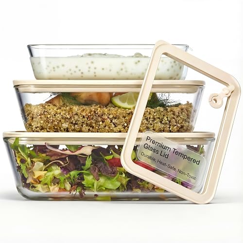 Non Toxic Glass Storage Container Set (Rectangular - Set Of 3)