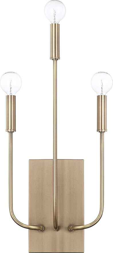 Capital Lighting 621931AD Zander Modern ADA Compliant Organic Wall Sconce, 3-Light 180 Total Watts, 20" H x 9" W, Aged Brass