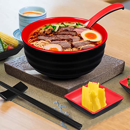6 Sets 41oz Ramen Bowls with Spoons Chopsticks Dipping Bowls