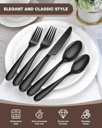Black Silverware Set (20 Count)
