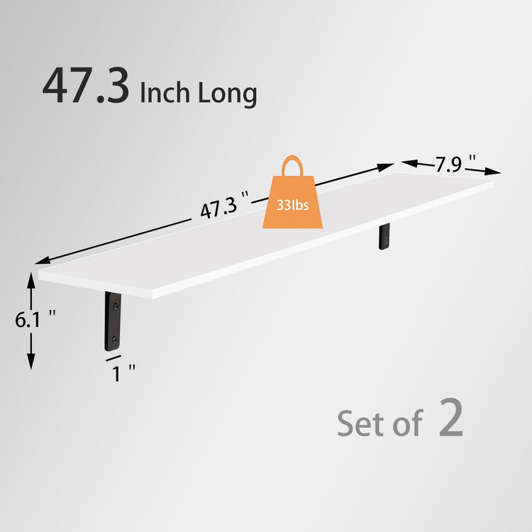 Long Wall Shelves (2 Count)