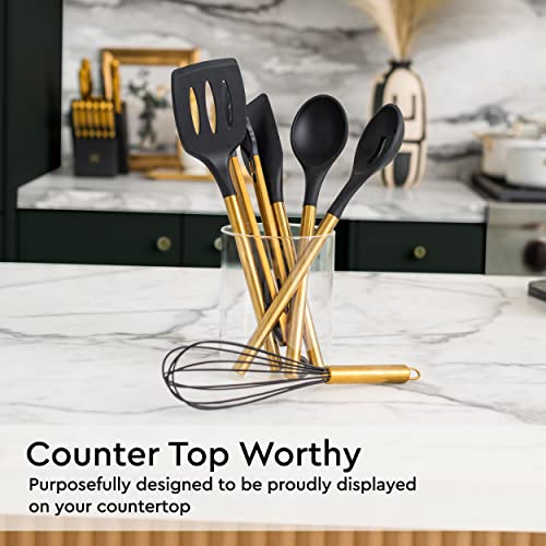 Black and Gold Kitchen Utensils Set (Black & Gold)