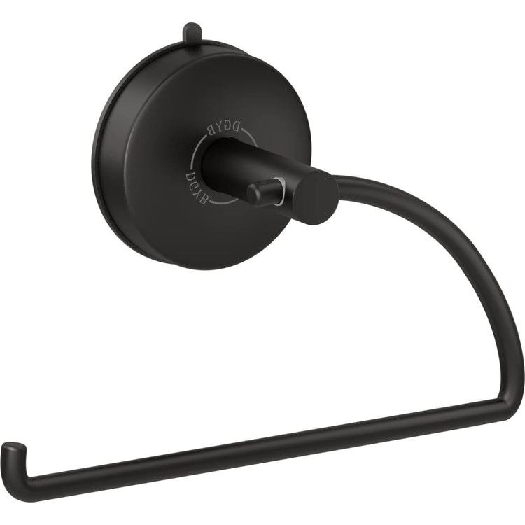 Suction Cup Hand Towel Ring Black Hand Towel Holder for Bathroom Wall SUS 304 Stainless Steel Kitchen Towel Hanger