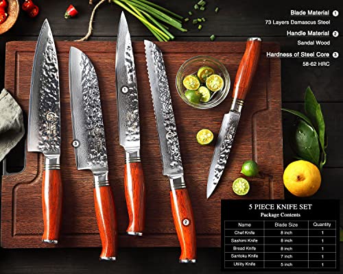 Chef Knife Set without Block (5 Count)