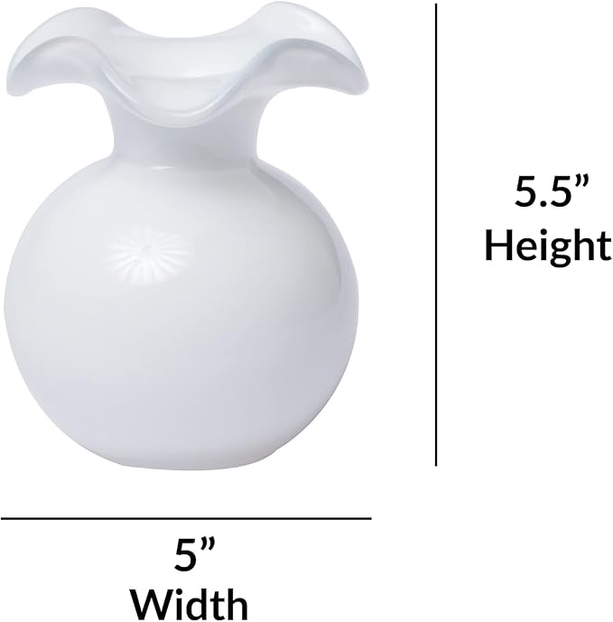 Hibiscus Glass White Bud Vase