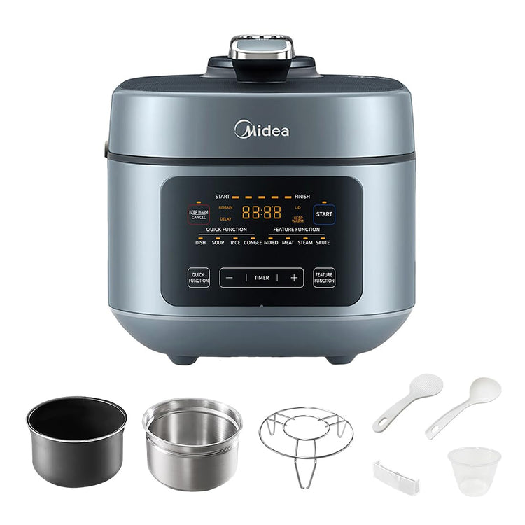 8-in-1 Electric Pressure Cooker with Dual Pots, Multi-Functional Programmable Slow Cooker, Rice Cooker, Steamer, Sauté Pan and More, 5 Quart